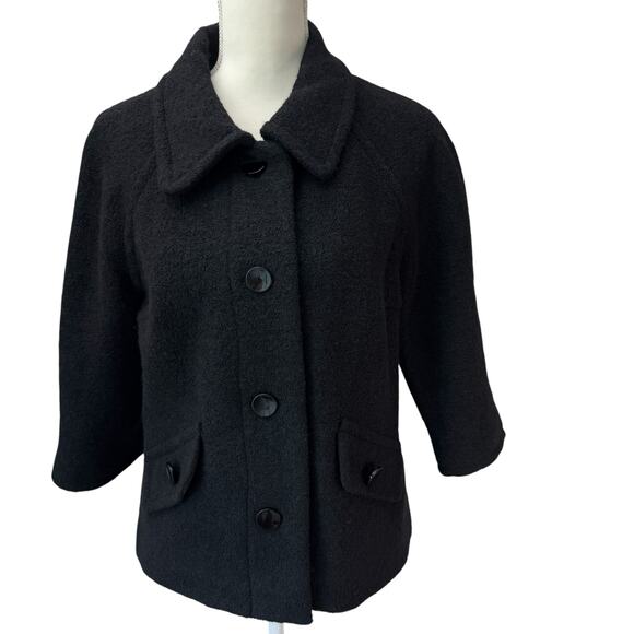 SPENCE Blazer Jacket Womens Small Black Retro Style Lady Coat Career Preppy - Picture 3 of 10
